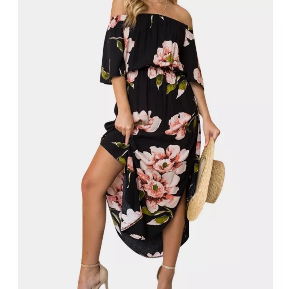 Black floral dress